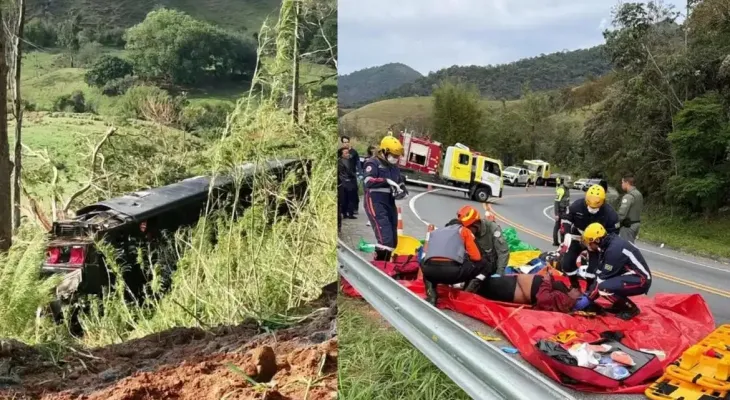 Acidente com ônibus deixa cinco mortos em rodovia de Cruzeiro, SP