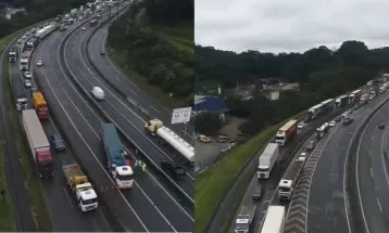 Três acidentes em sequência bloqueiam BR-101 em Joinville nesta sexta-feira