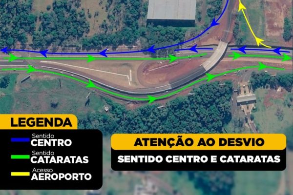 Rodovia das Cataratas terá mudanças no trânsito a partir desta terça-feira em Foz do Iguaçu