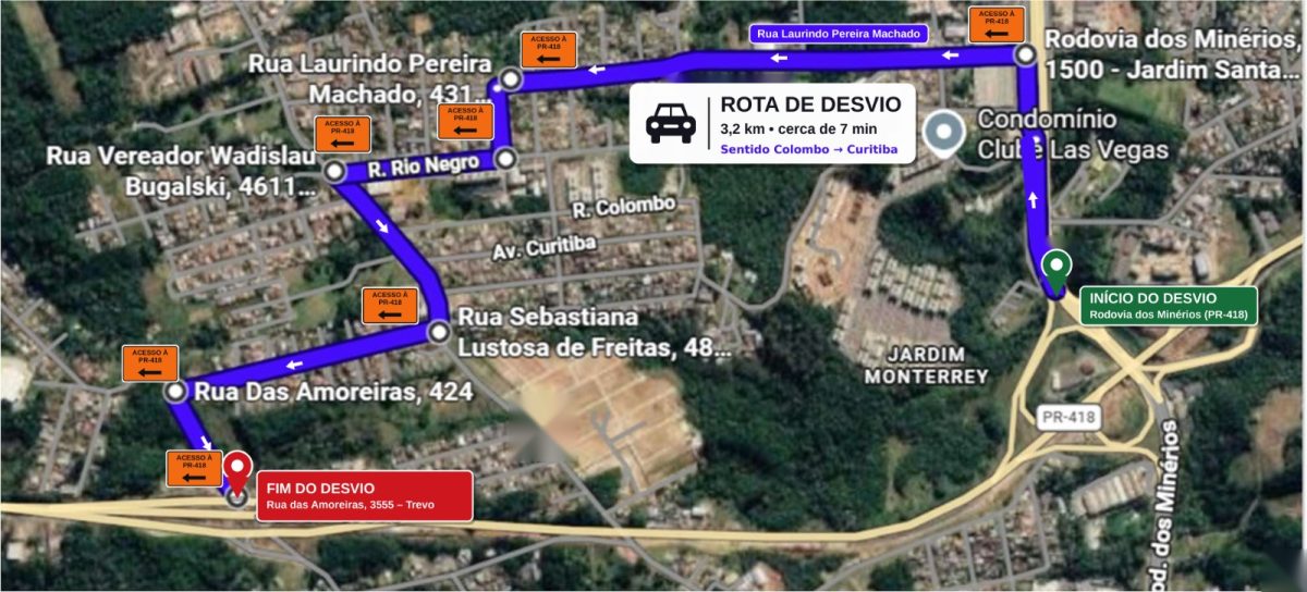 Contorno Norte terá interdição neste domingo