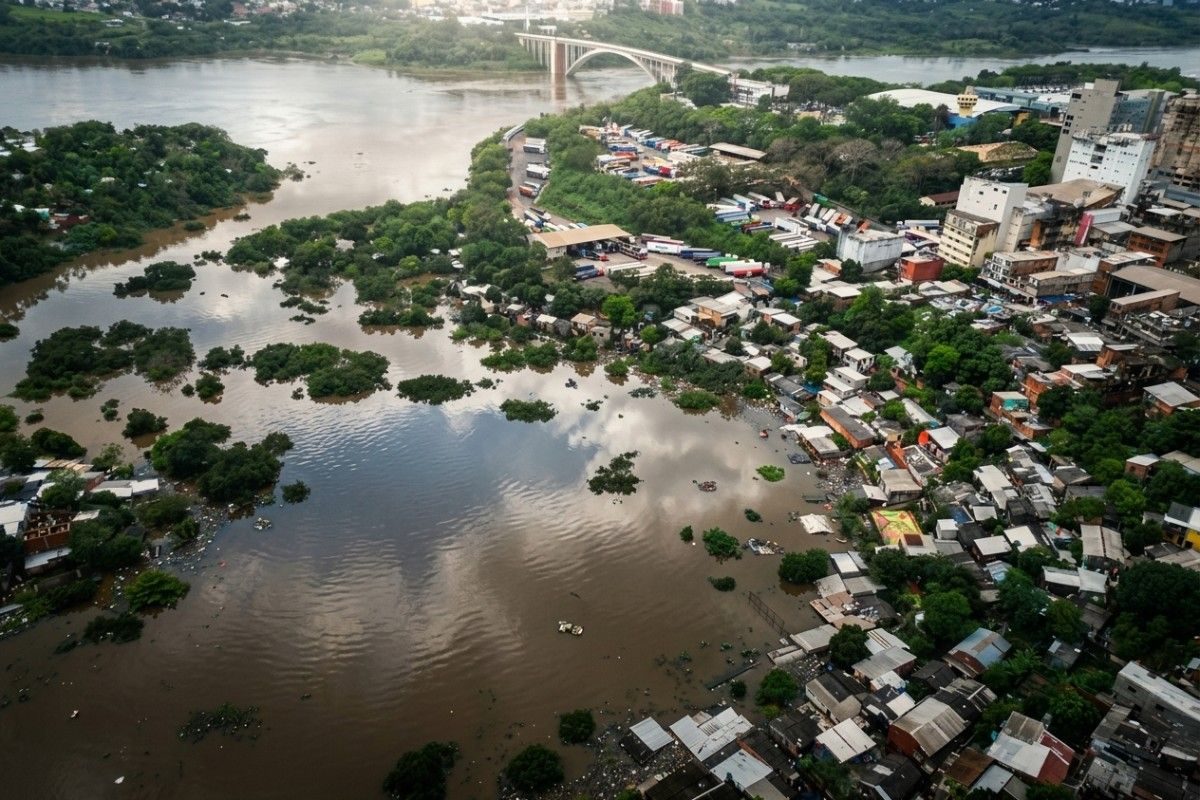 Rio Paraná baixa, mas famílias atingidas por enchentes em Ciudad del Este são orientadas a não voltar para casa