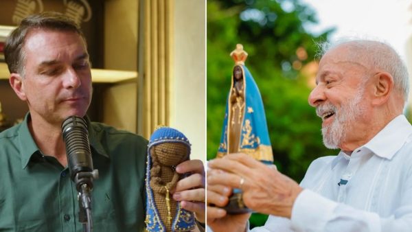 Lula e Flávio participam de missas no Dia de Nossa Senhora Aparecida