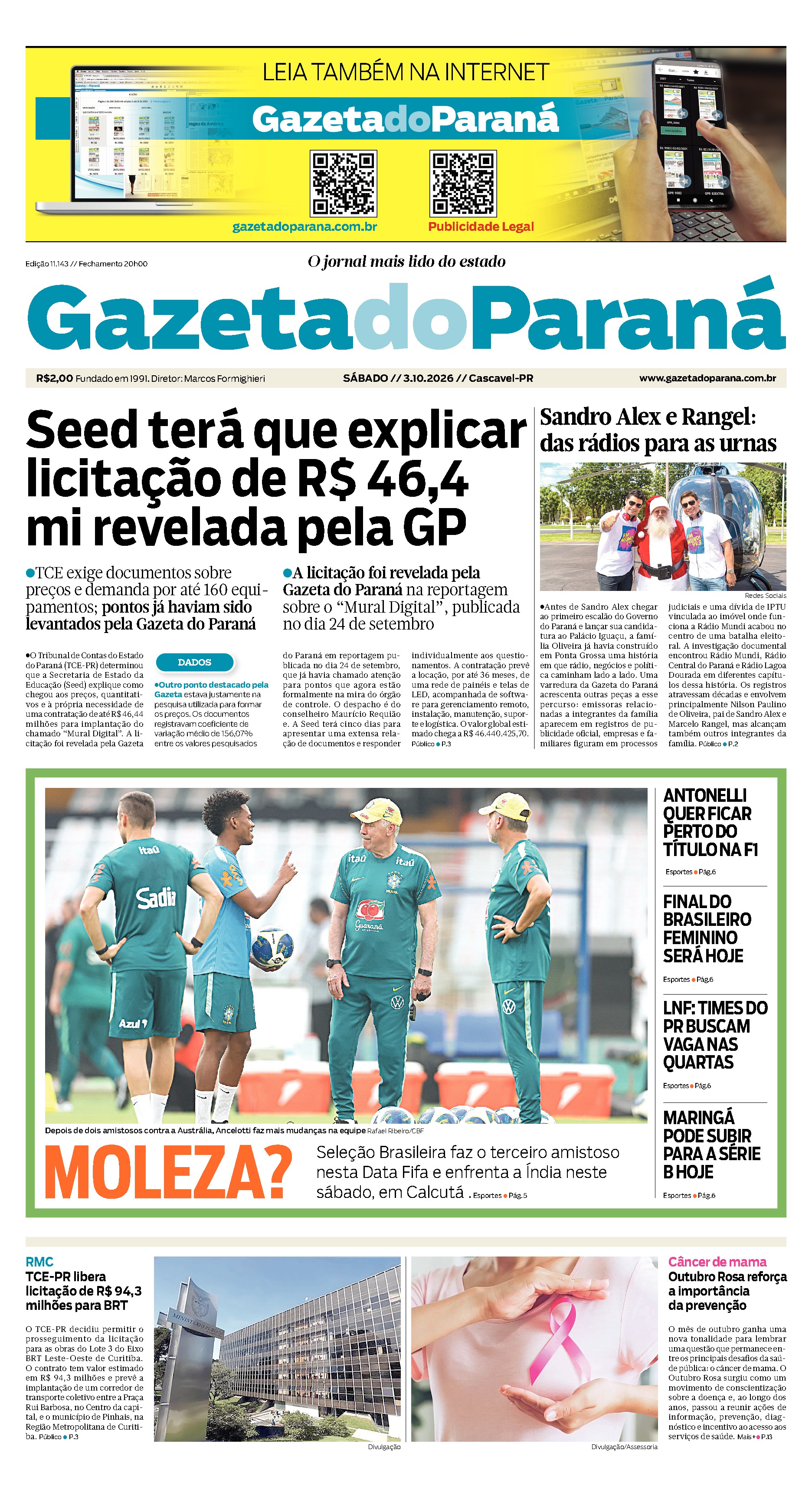 Capa da edição mais recente
